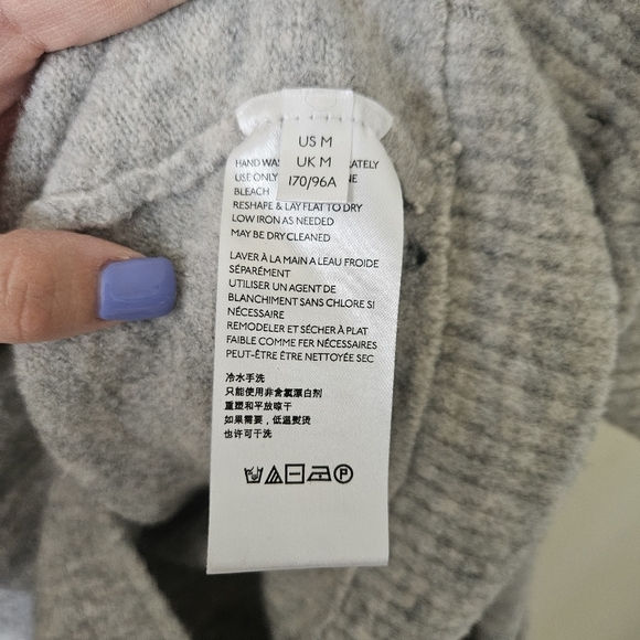 Free People Eucalyptus Cardigan Sweater Grey Wool Blend Oversized Cozy Shawl M - Picture 7 of 14
